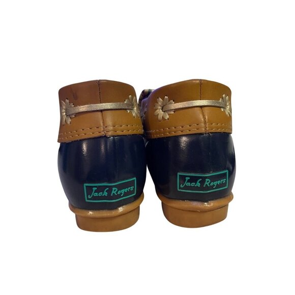 Jack Rogers Women's Aubrey Midnight Blue Floral Waterproof Boots Shoes Size 8 - Picture 4 of 9